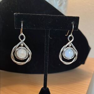 Moonstone Sterling Silver Pierced Earrings